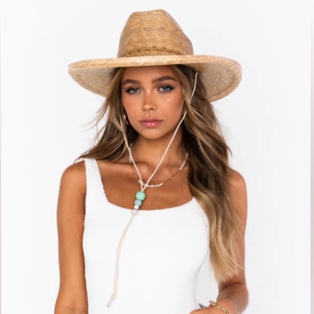 LIKE NEW Lack of Color Western Palma Straw Hat w/ adjustable beaded string - Picture 8 of 8
